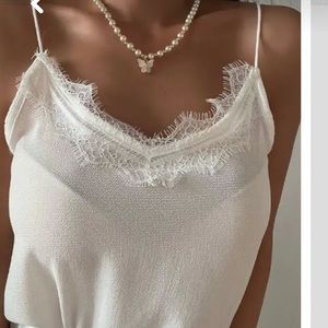 Lace lush v neck top